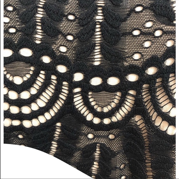 π Sharagano Black Lace Overlay Dress - Picture 3 of 7